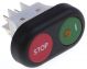 DRUKSCHAKELAAR INBOUWMAAT 30X22MM ROND ROOD/GROEN