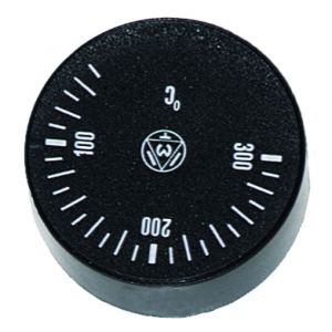 KNOP THERMOSTAAT T.max. 300°C 50-300°C Ø 42mm AS Ø 6x4,6mm AFVLAKKING -135° ZWART