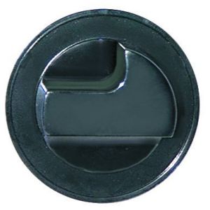 KNOP ZONDER SYMBOOL Ø 65mm AS Ø 6x4,6mm AFVLAKKING BOVEN ZWART